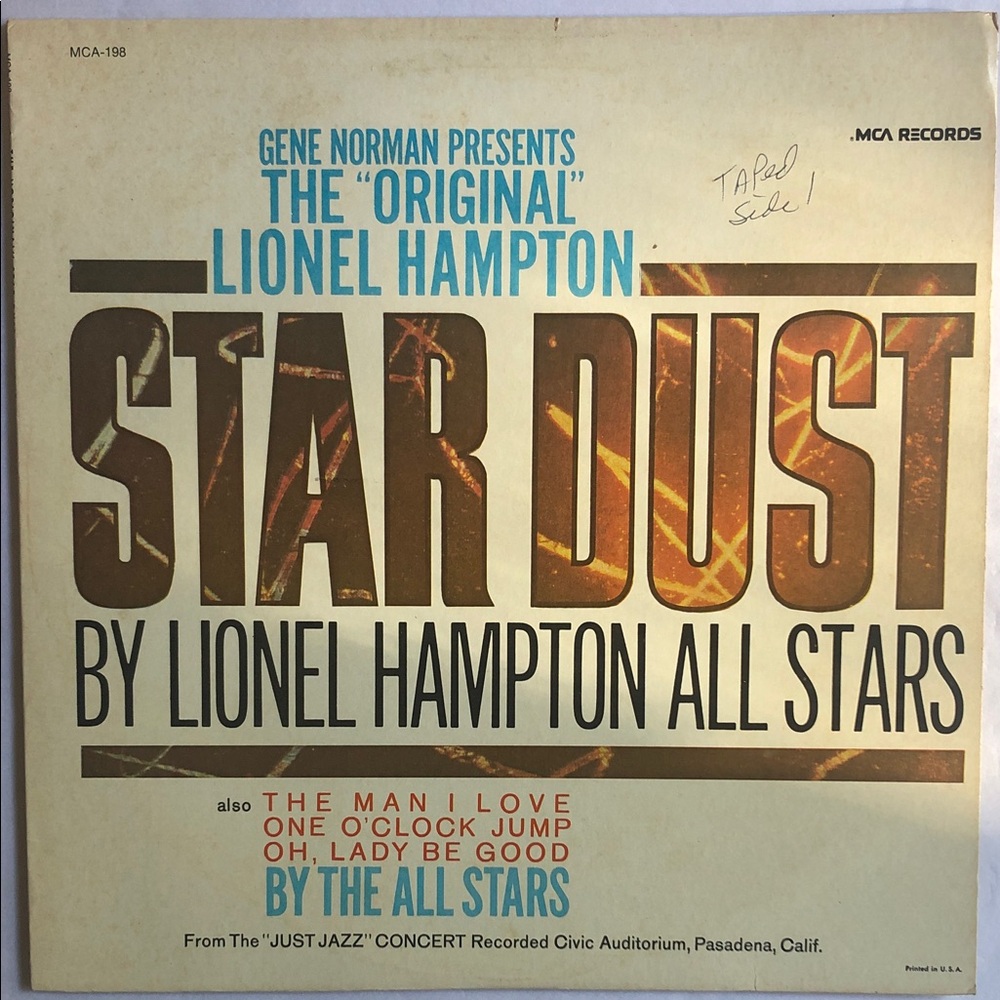 Gene Norman Presents The Original Lionel Hampton Star Dust Vinyl Record Album